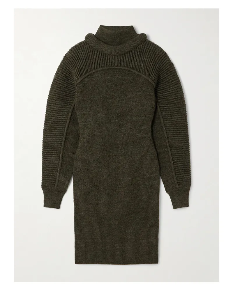 Isabel Marant Hilde Minikleid Aus Wolle Mit Gerippten Partien - Grün Grün