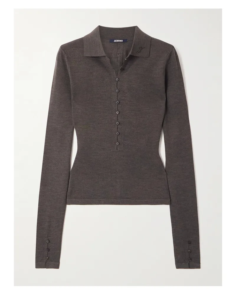 Jacquemus Pullover Aus Einer Baumwollmischung Mit Polokragen - Braun Braun