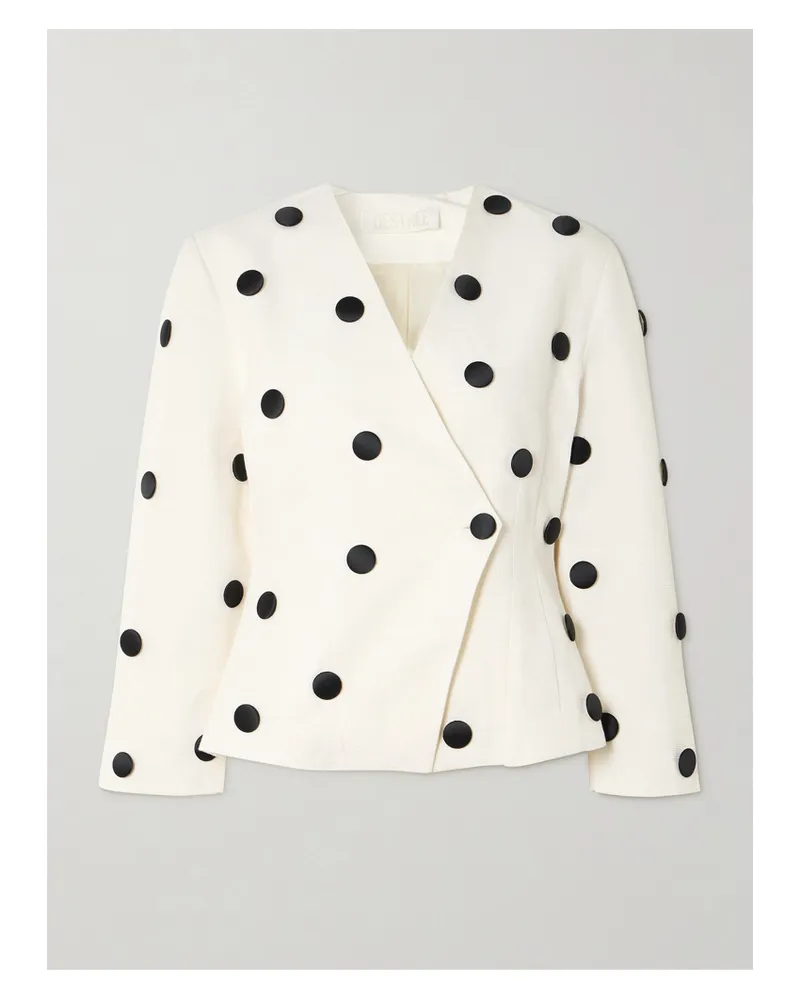 DESTREE Aloise Blazer Aus Faille Aus Einer Baumwollmischung Mit Zierknöpfen Und Punkten - Weiß Weiß