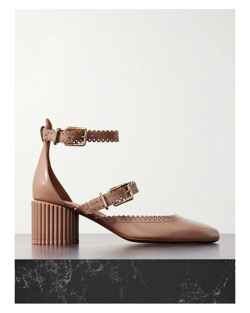 Zimmermann Eddie Mary-jane-pumps Aus Leder Mit Wellenkanten - Braun Braun