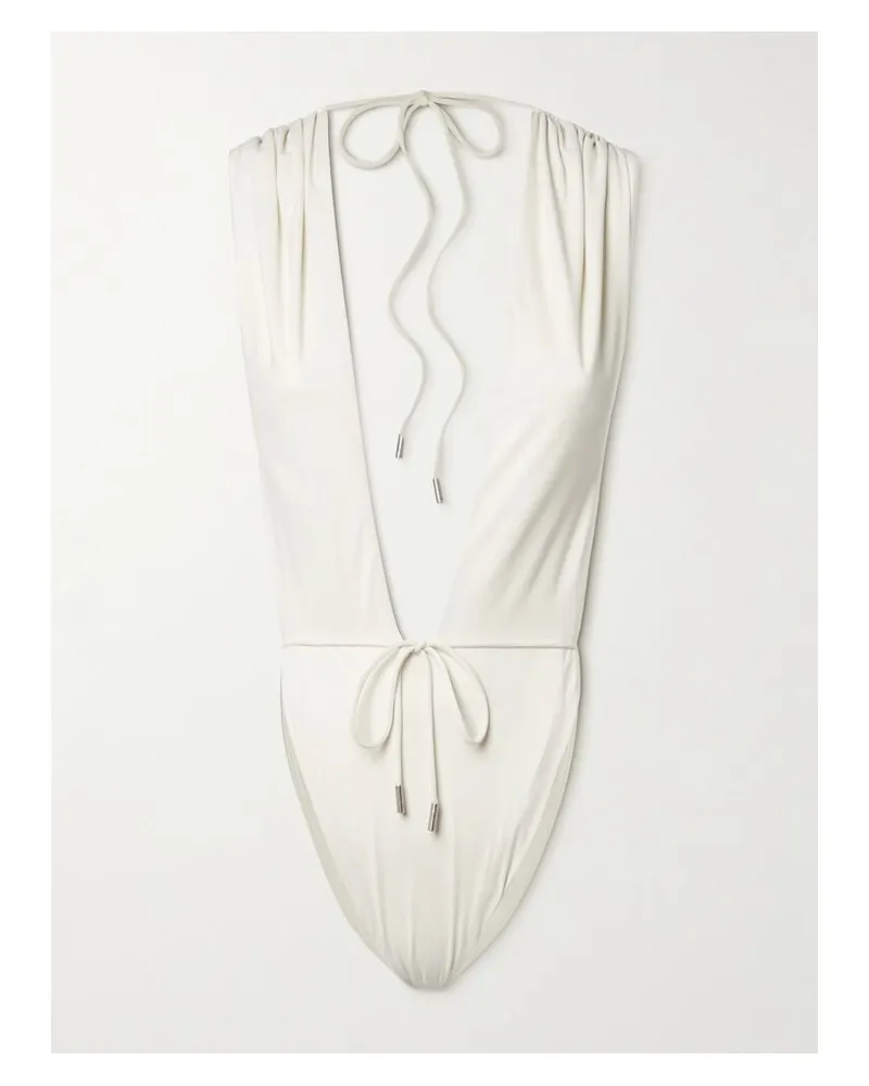 Saint Laurent Rückenfreier Badeanzug - Weiß Weiß