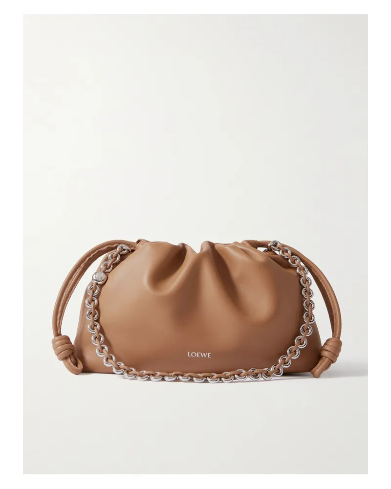 Loewe Flamenco Medium Leather Clutch - Neutrals Neutrals