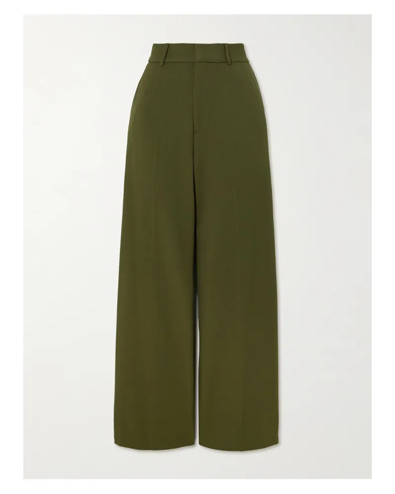 STAUD Prince Hose Mit Weitem Bein Aus Twill - Grün Grün