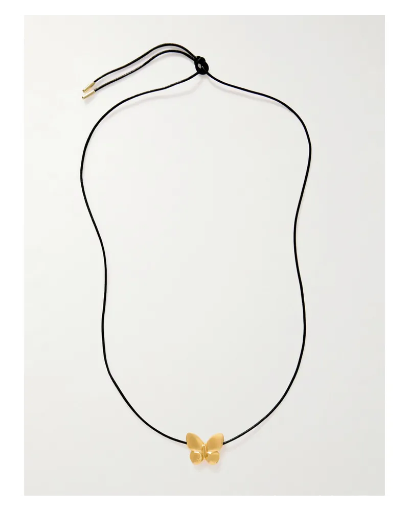 Martha Calvo Butterfly Kette aus Leder mit Vereten Details Gold