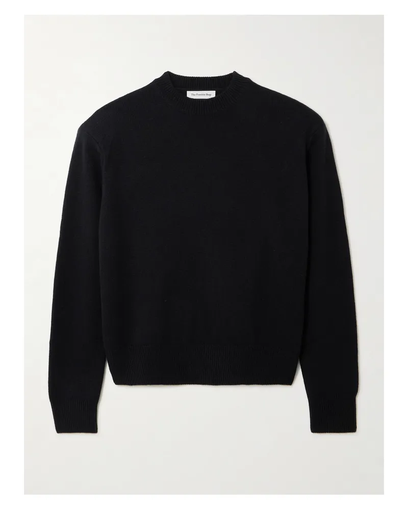 FRANKIE Shop Rafaela Cropped Merino Wool And Cashmere-blend Sweater - Black Black