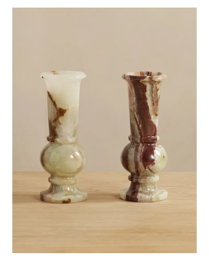 JIA JIA Set Aus Zwei Vasen Aus Onyx - Grün Grün
