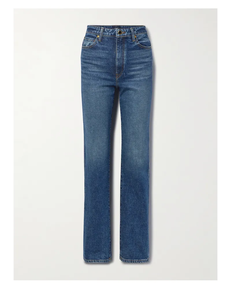 KHAITE Danielle Stretch Hoch Sitzende Jeans Mit Schmalem Bein - Blau Blau
