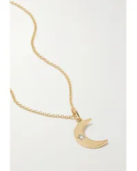 Andrea Fohrman Crescent Moon Kette aus 18 Karat  mit Diamant Gold