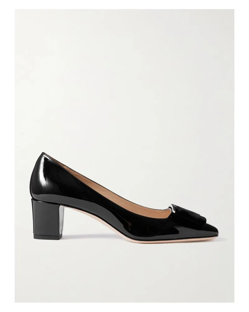 Tom Ford Audrey Pumps Aus Lackleder Mit Samtbesatz Und Verzierung - Schwarz Schwarz