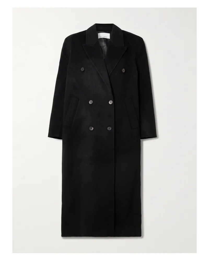 FRANKIE Shop Gaia Doppelreihiger Oversized-mantel Aus Einer Wollmischung - Schwarz Schwarz