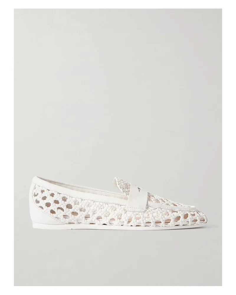 Stuart Weitzman Thea Loafers Aus Geflochtenem Leder - Creme Creme