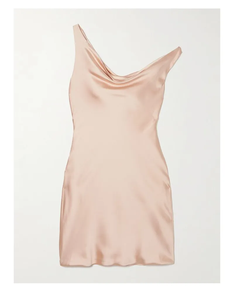 Norma Kamali Aurora Schulterfreies Minikleid Aus Seidensatin - Pink Pink