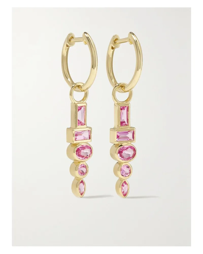 Sorellina Totem Creolen Aus 18 Karat Gold Mit Saphiren - Pink Pink