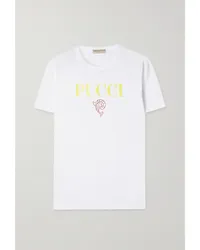 Emilio Pucci T-shirt aus Baumwoll-jersey mit Print Weiß