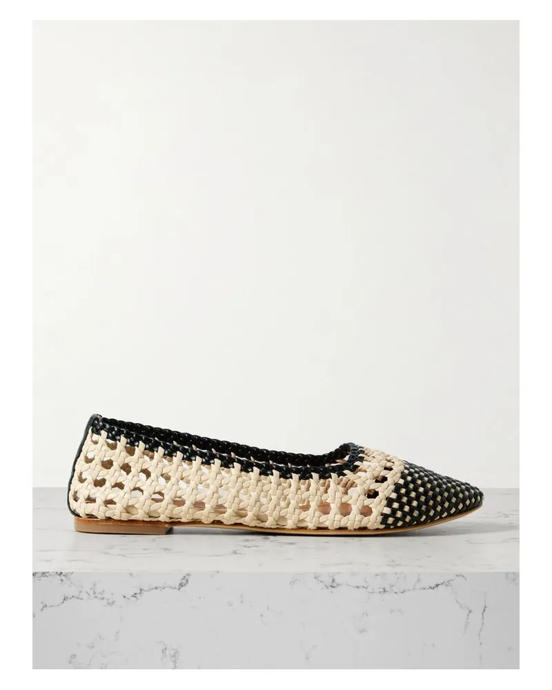 STAUD Nell Ballerinas Aus Geflochtenem Leder - Creme Creme