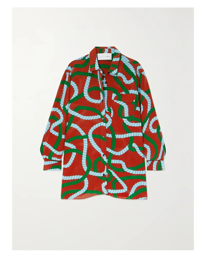 AZ FACTORY Hemd Aus Bedrucktem Georgette - Rot Rot