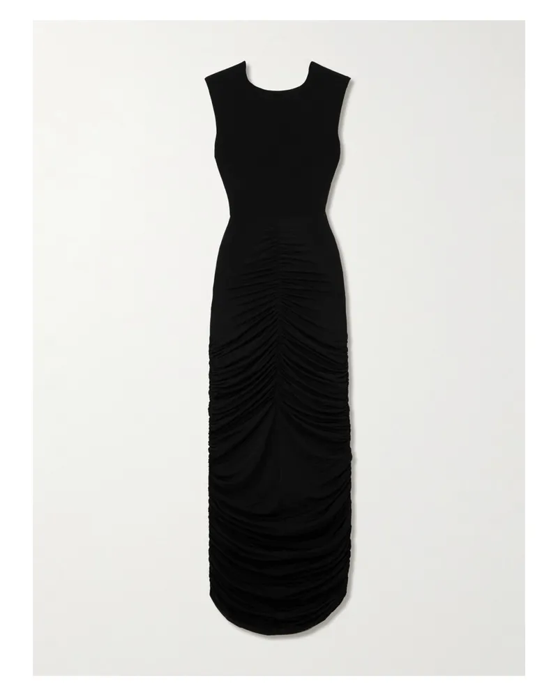 Magda Butrym Robe Aus Stretch-jersey Mit Raffungen Und Freier Rückenpartie - Schwarz Schwarz