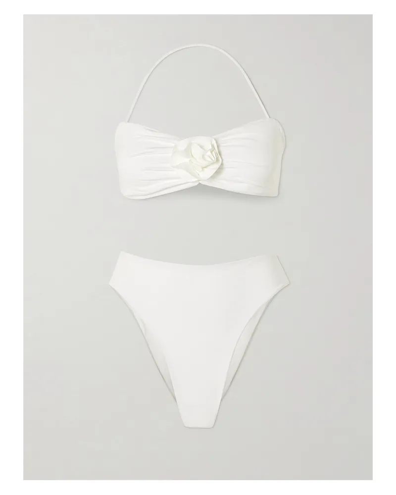 Maygel Coronel Alborozo Appliquéd Halterneck Bikini - Neutrals Neutrals