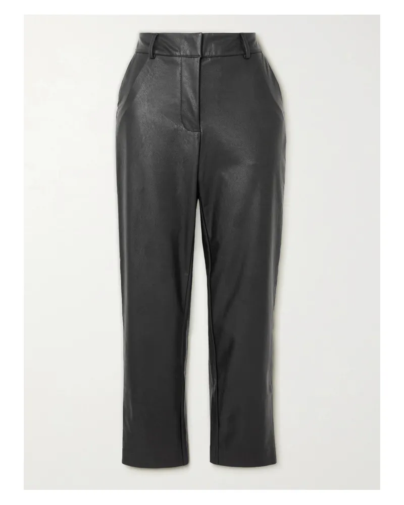 Commando Verkürzte Hose Mit Geradem Bein Aus Kunstleder - Schwarz Schwarz