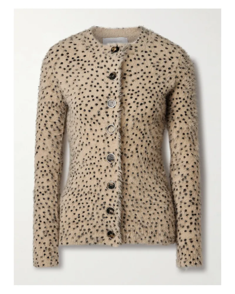 Paco Rabanne Cardigan Aus Gebürstetem Stretch-strick Mit Gepardenprint - Neutral Neutral