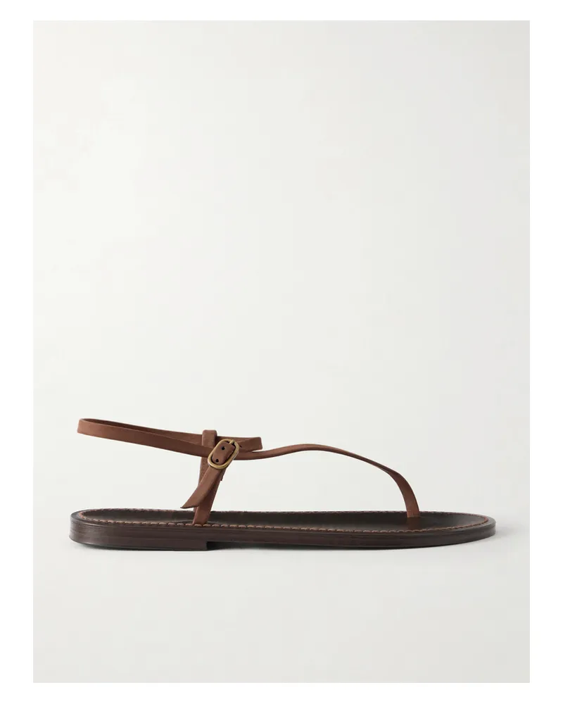 K.Jacques  Vassili Nubuck Thong Sandals - Brown Brown