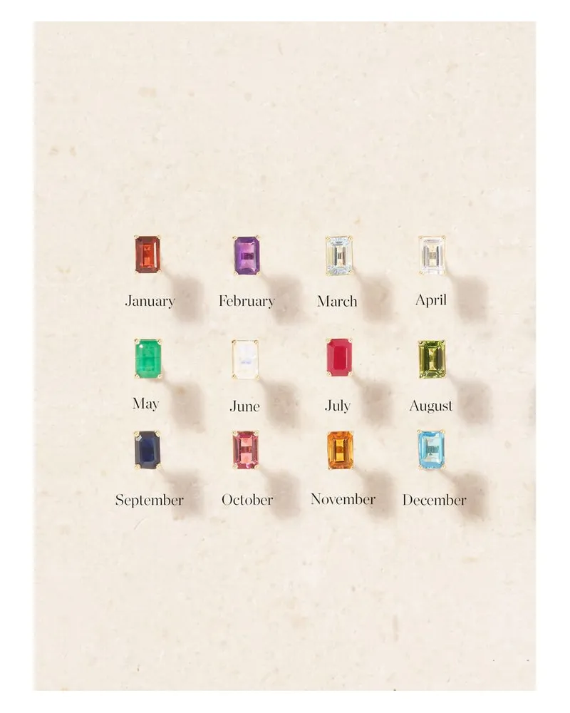 JIA JIA Birthstone Ohrstecker Aus 14 Karat Gold Mit Mehreren Steinen - Mehrfarbig Mehrfarbig