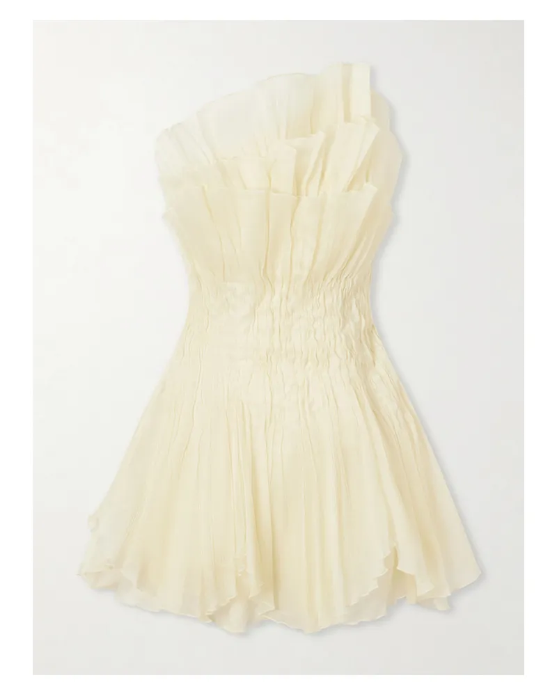 Aje. Nisha Asymmetrisches Minikleid Aus Satin Mit Stufen - Gelb Gelb