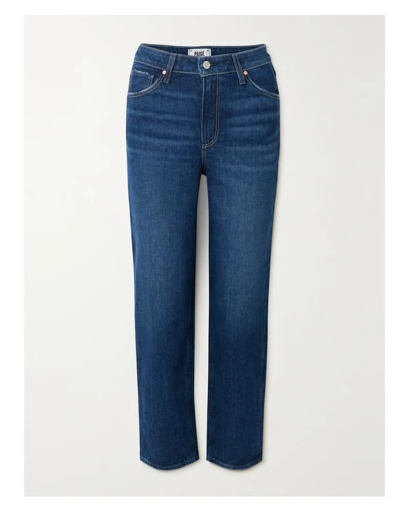 Paige Net Sustain Sarah Verkürzte, Hoch Sitzende Jeans Mit Geradem Bein Aus Bio-denim - Blau Blau