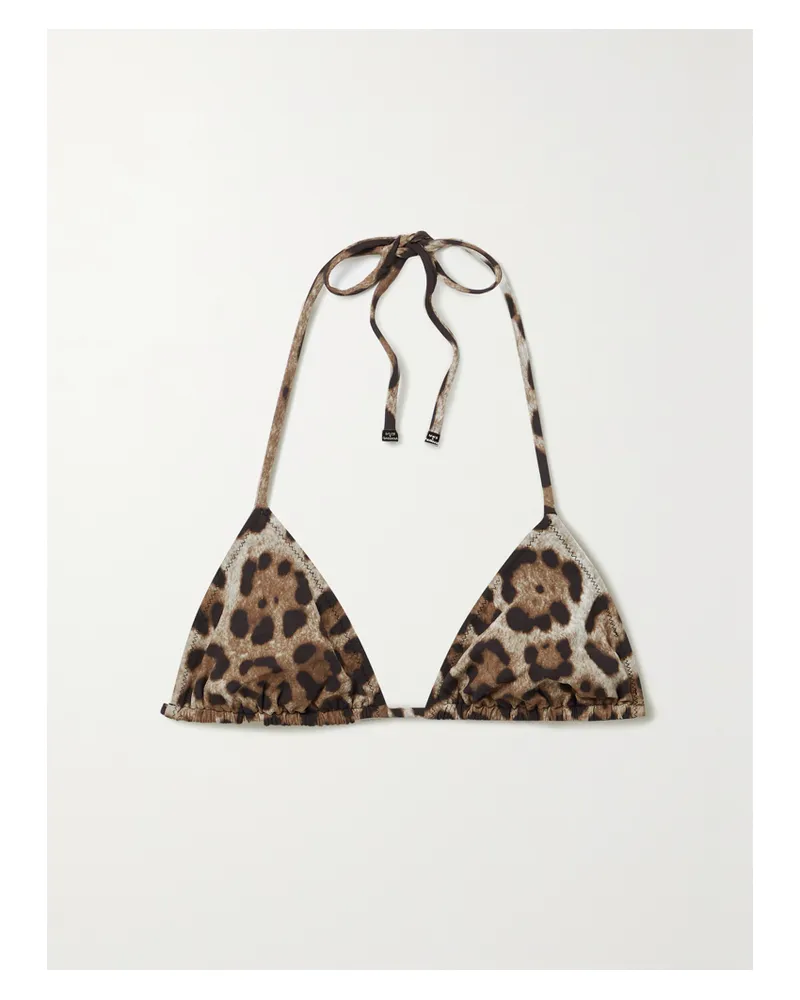 Dolce & Gabbana Leopard-print Triangle Bikini Top - Animal print Animal