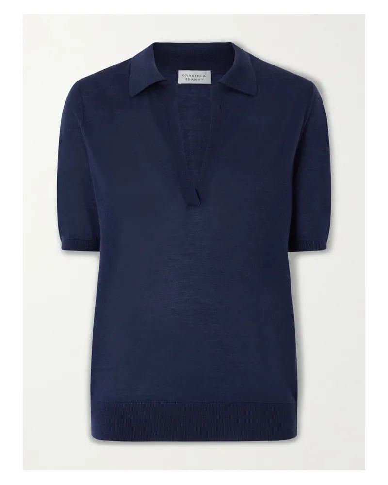 Gabriela Hearst Frank Polohemd Aus Einer Kaschmir-seidenmischung - Blau Blau