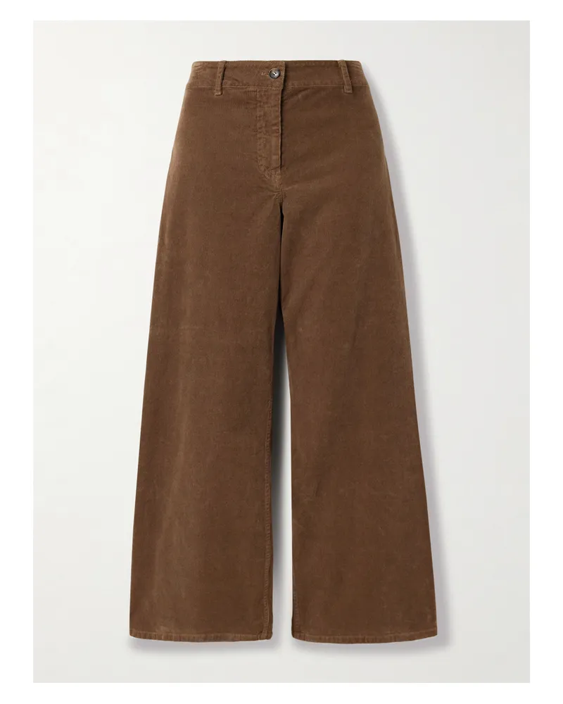 Nili Lotan Megan Hose Mit Weitem Bein Aus Cord Aus Einer Baumwollmischung - Braun Braun