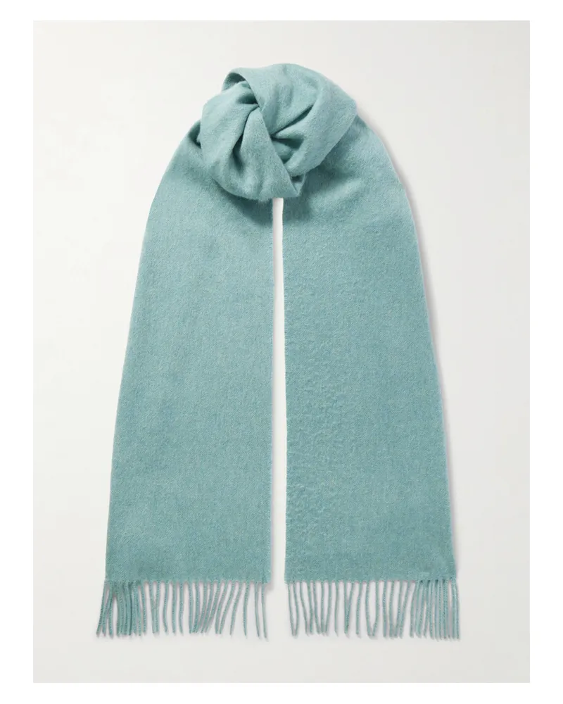 Johnstons of Elgin Schal Aus Kaschmir Mit Fransen - Blau Blau