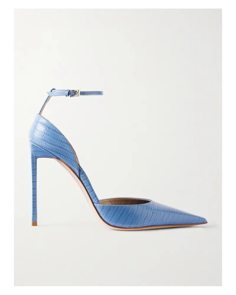Tom Ford Snake-effect Leather Pumps - Blue Blue