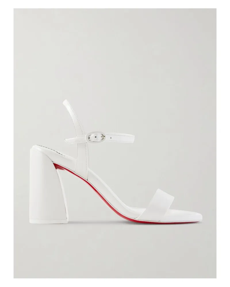 Christian Louboutin Miss Jane 85 Sandalen Aus Glanzleder - Weiß Weiß