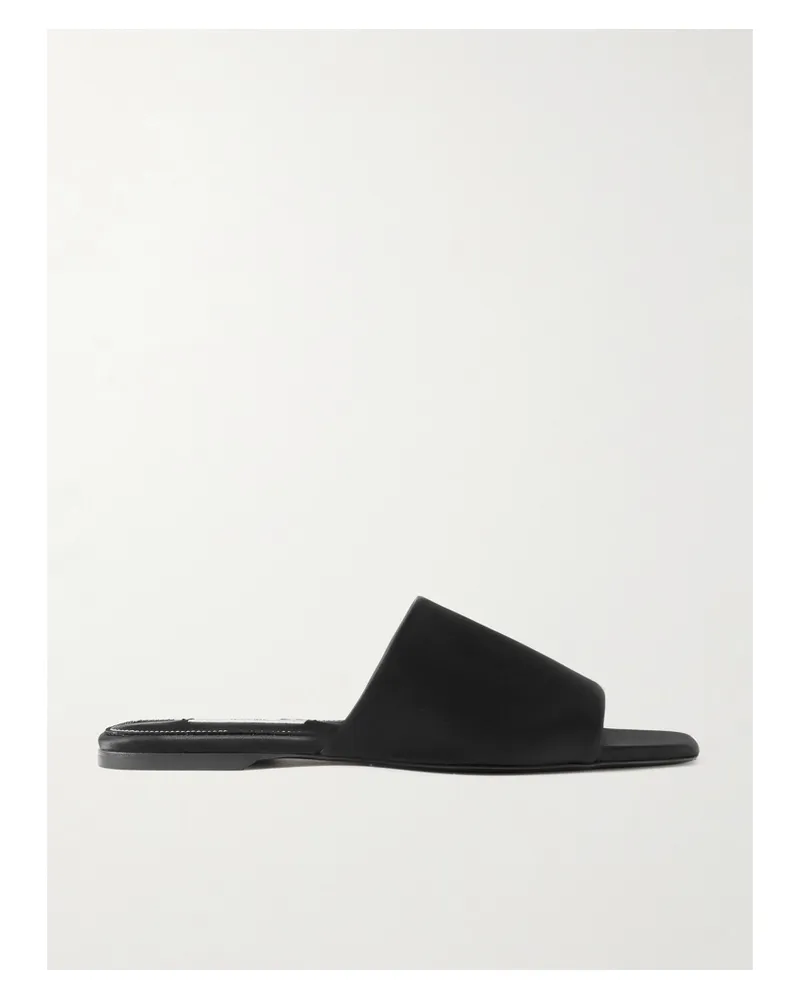 Totême Pantoletten Aus Glänzendem Twill - Schwarz Schwarz
