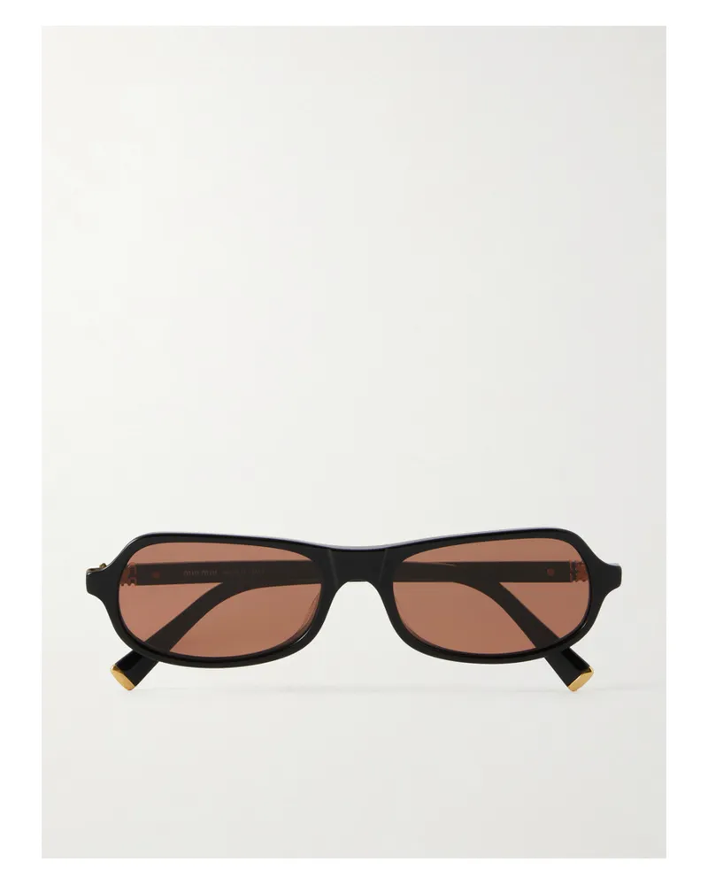 Miu Miu Round-frame Acetate Sunglasses - Black Black