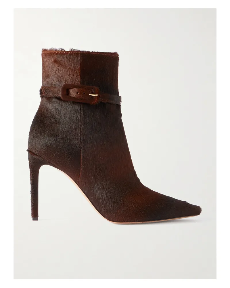 Gianvito Rossi Linsay 95 Ankle Boots Aus Kalbshaar Mit Schnalle - Braun Braun