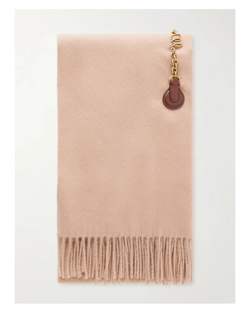 Chloé Schal Aus Wolle Mit Fransen Und Verzierung - Pink Pink