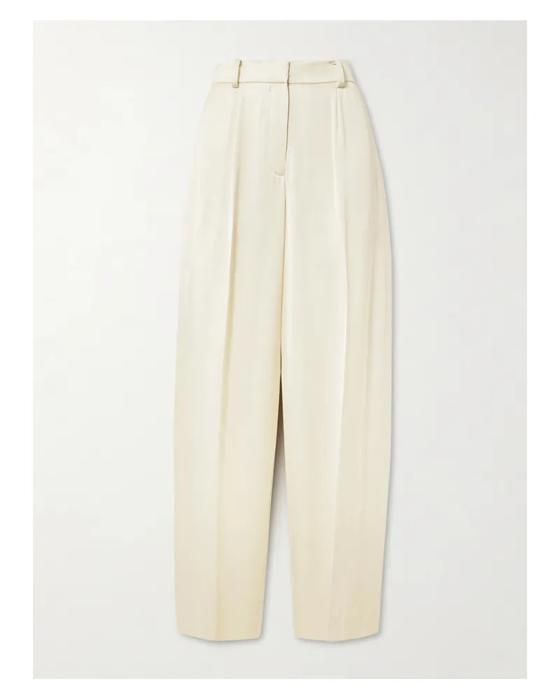 Totême Hose Mit Weitem Bein Aus Webstoff Mit Falten - Weiß Weiß