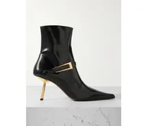 Lee Ankle Boots Aus Glanzleder Mit Schnalle - Schwarz