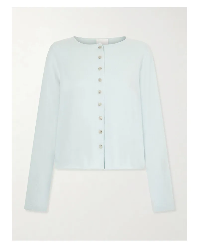 ALLUDE Cardigan Aus Einer Gerippten Baumwoll-kaschmirmischung - Grün Grün