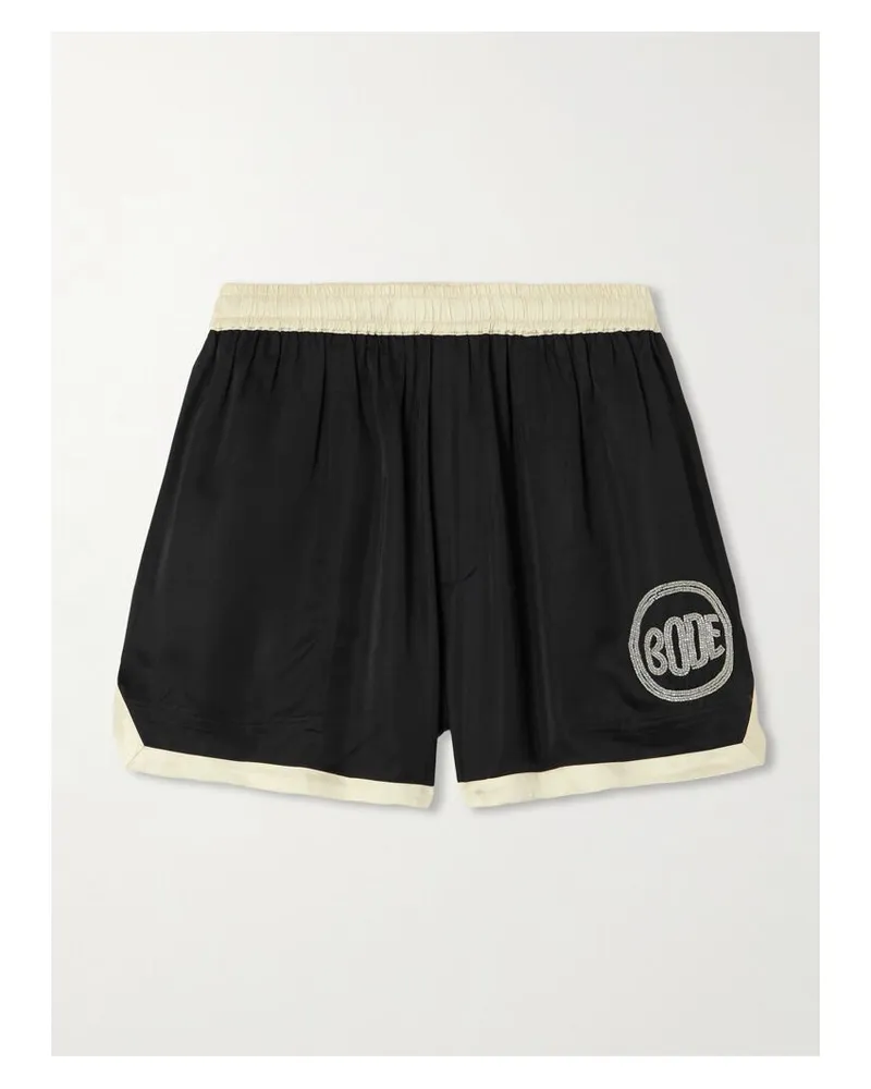 BODE Shorts Aus Satin Mit Kristallen - Schwarz Schwarz