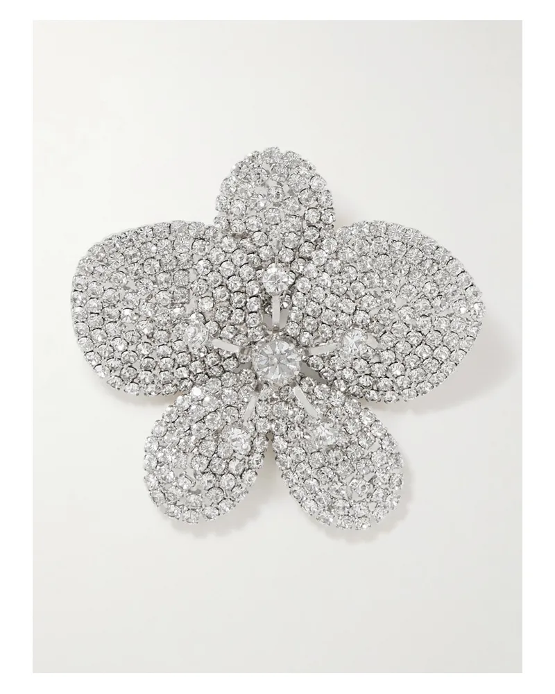 Jennifer Behr Kiarra Rhodium-plated Crystal Brooch - Silver Silver