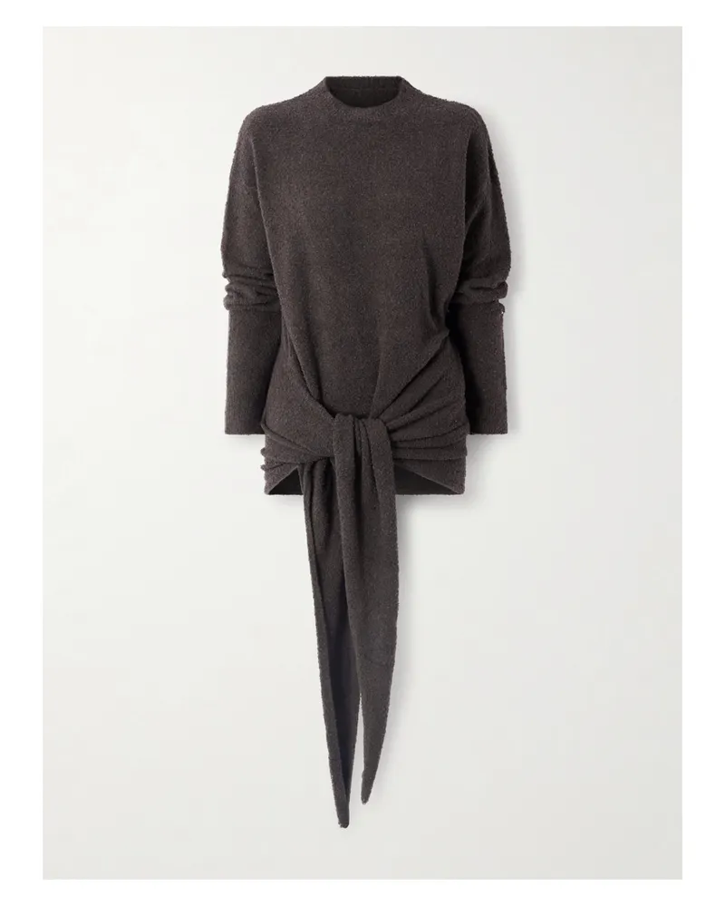 Maygel Coronel Mistral Draped Cotton-blend Bouclé Sweater - Brown Brown