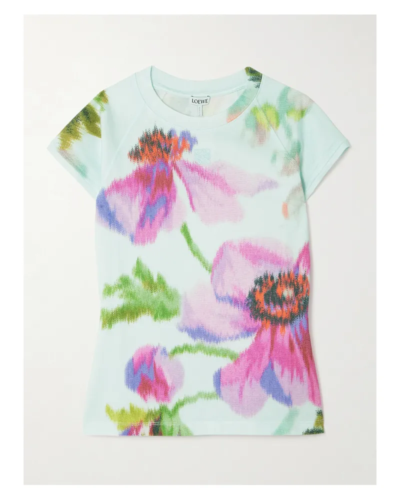 Loewe T-shirt Aus Jersey Aus Einer Baumwollmischung Mit Blumenprint Und Stickerei - Weiß Weiß