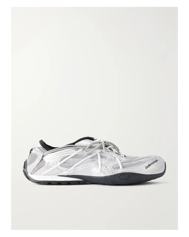Balenciaga Radar Rubber-trimmed Slip-on Sneakers - Silver Silver