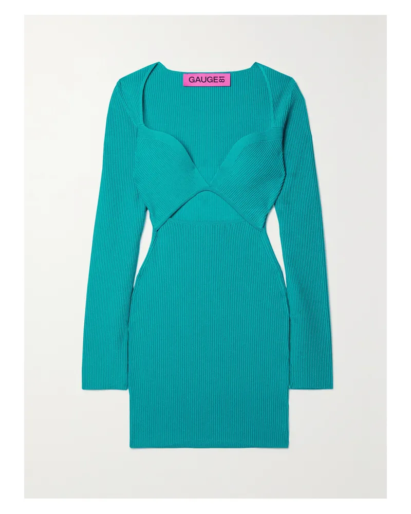 GAUGE81 Otero Minikleid Aus Rippstrick Mit Recycelten Fasern Und Cut-out - Blau Blau