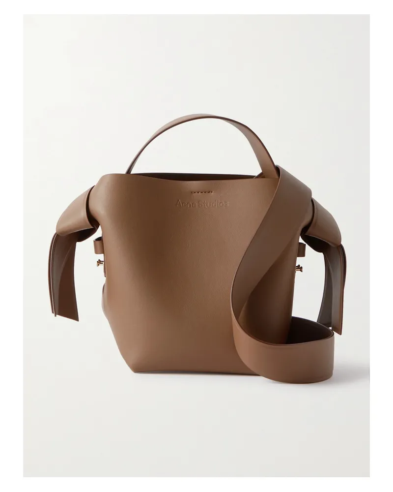 Acne Studios Musubi Mini Knotted Leather Shoulder Bag - Brown Brown
