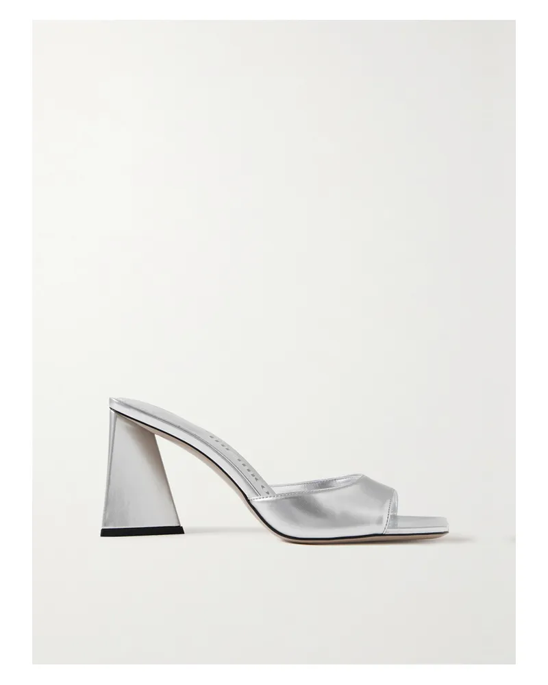 ATTICO Mini Devon Mules Aus Metallic-leder - Silber Silber
