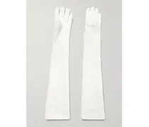 Handschuhe Aus Intrecciato-leder - Weiß